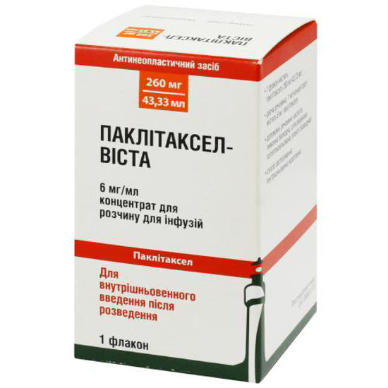 Паклитаксел-Виста концентрат для раствора для инфузий 6 мг/мл флакон 43.33мл